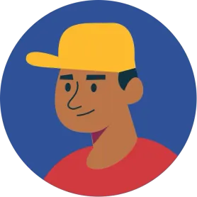 Ilustración de un niño con gorra amarilla